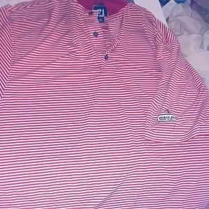 FootJoy red striped  Short Sleeved polo Shirt